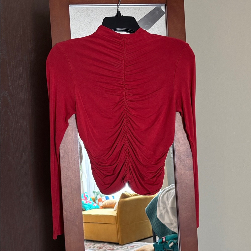Lush Red Long Sleeve Red Top Size Small